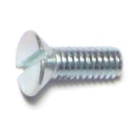 Midwest Fastener #5-32 x 1/2 in Slotted Flat Machine Screw, Zinc Plated Steel, 70 PK 61367